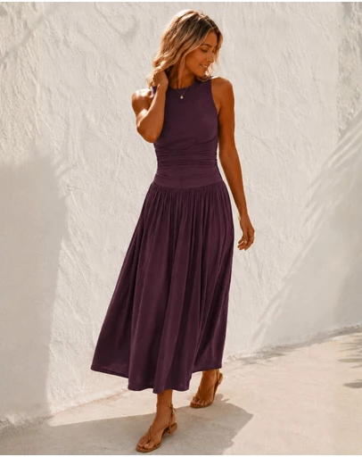 Esther & Co - Balayage Dress - Wine