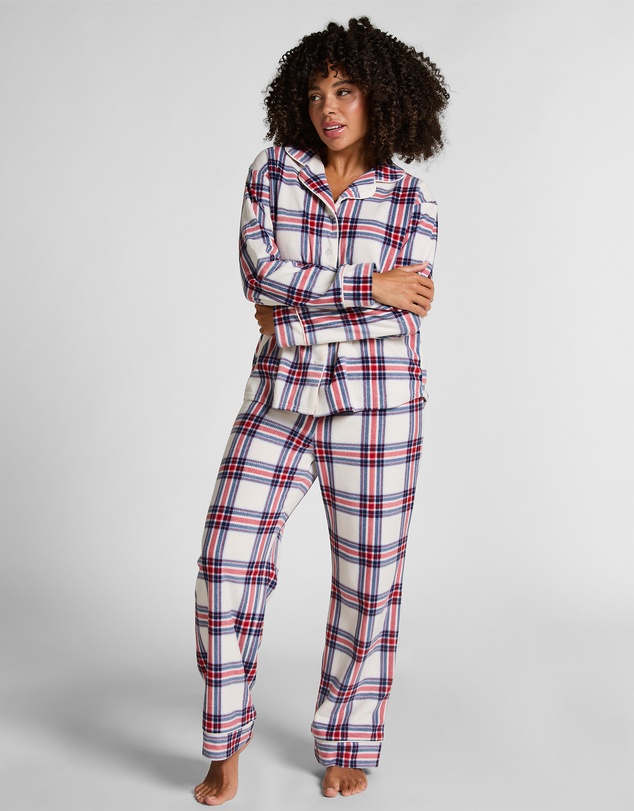 Hunkemoller - Long Sleeve Polar Fleece Check PJ Set