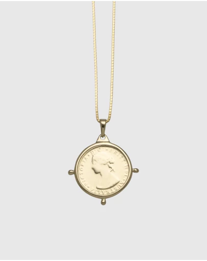 Von Treskow - Sixpence Sized Coin Necklace (Compass Frame)