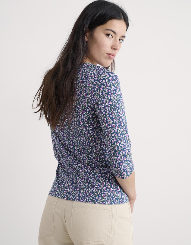 Seasalt - Seasalt Cornwall Purple Easel 3/4 Sleeve Top Jersey