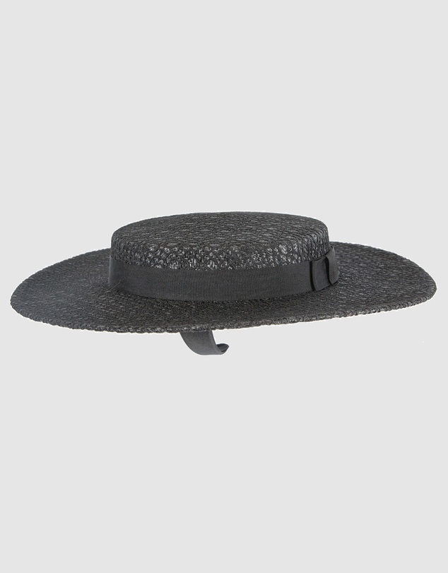 Max Alexander - Black lace-covered Boater Hat