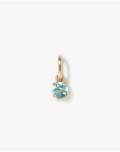 Michael Hill - Round Blue Aquamarine Birthstone Pendant in 10kt Yellow Gold
