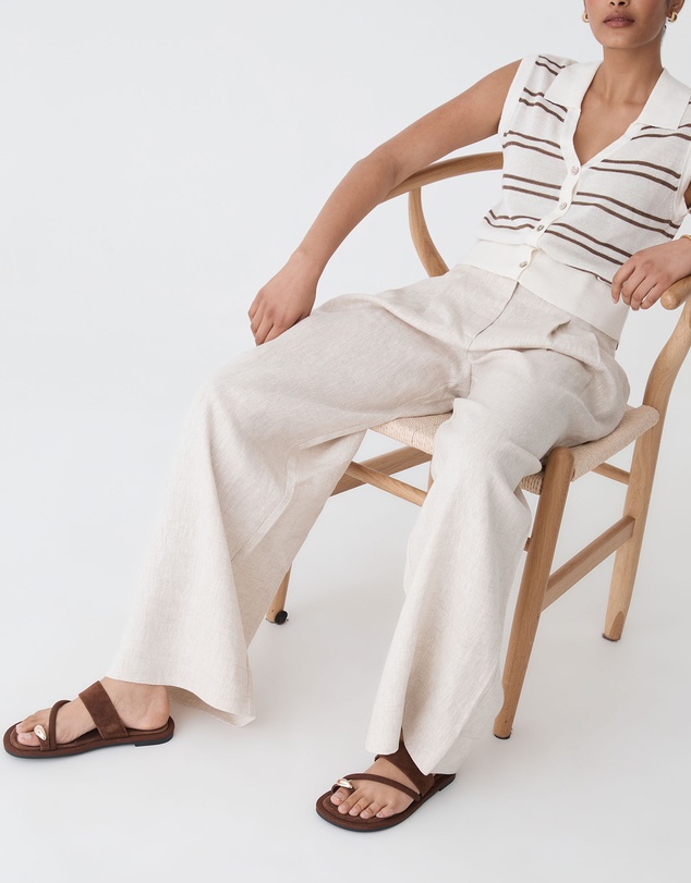 Forcast - Kaia Striped Collared Top