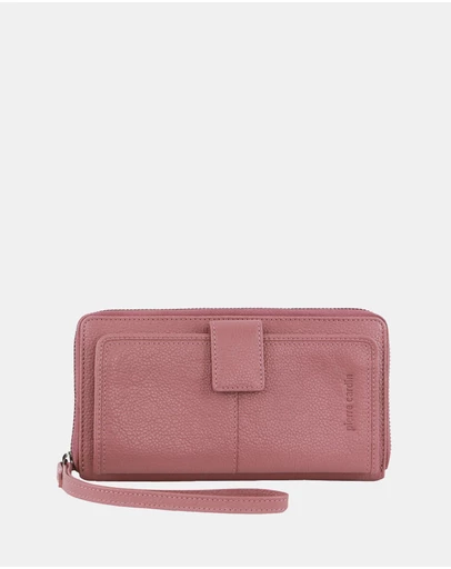 Pierre Cardin - Pierre Cardin Women's Leather Zip around wallet w/ Wristlet