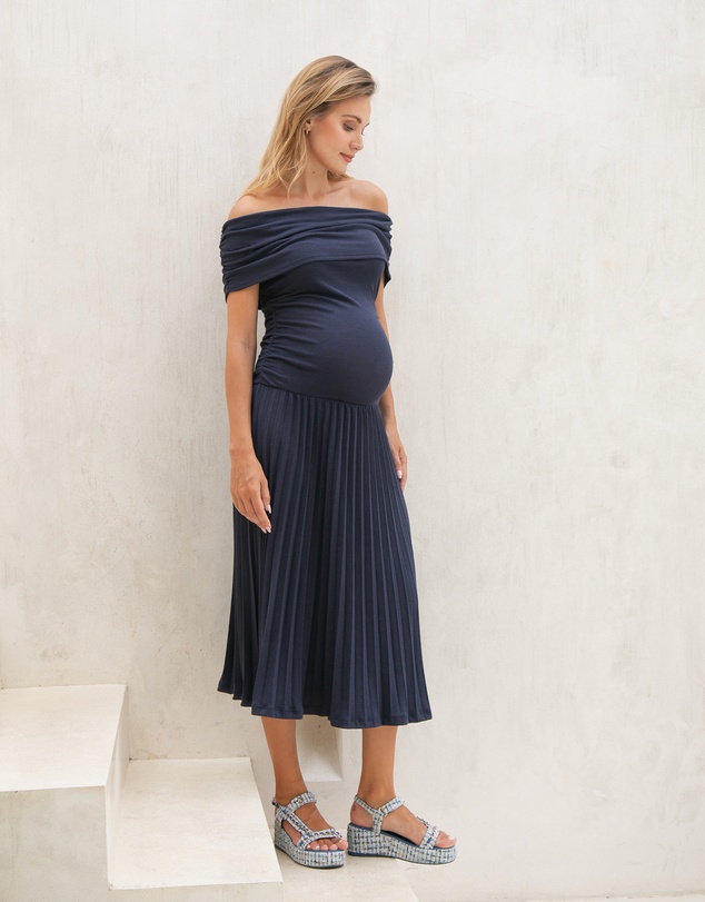 Soon Maternity - Off Shoulder Midi Dress