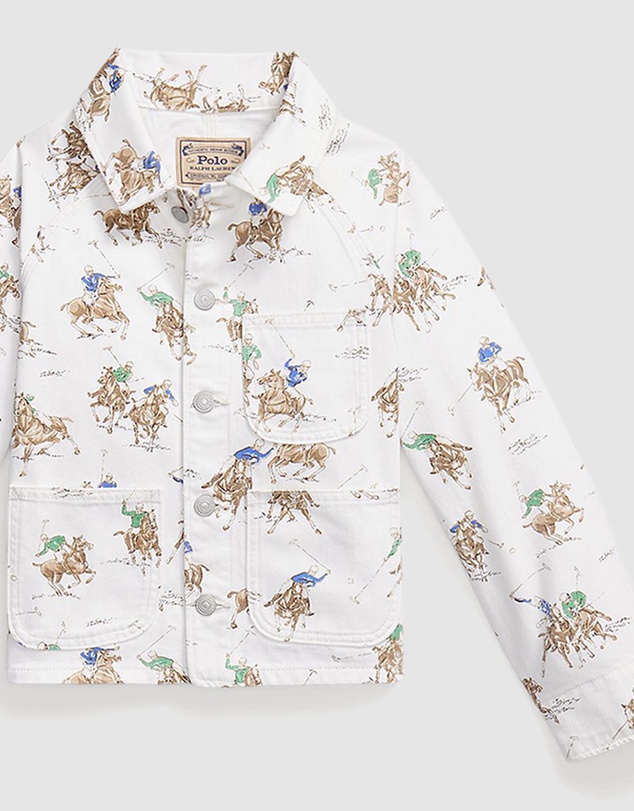 Polo Ralph Lauren - Equestrian-Print Denim Utility Jacket - Kids-Teens