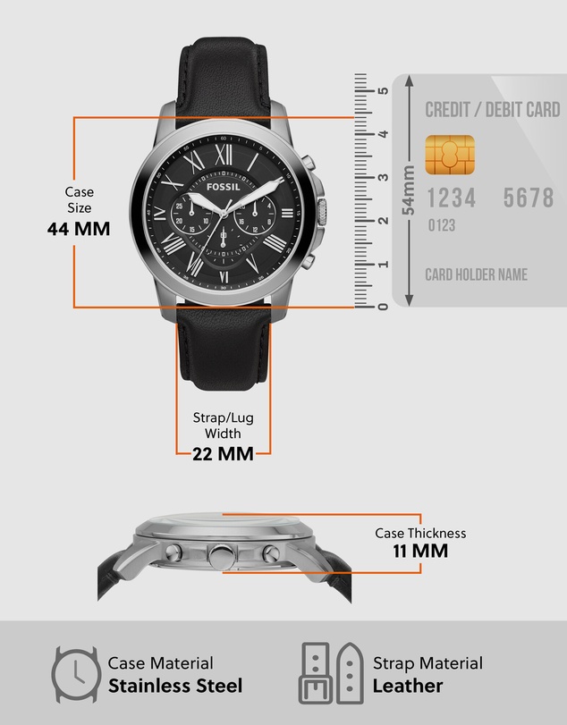 Fossil - Grant Black Analogue Watch