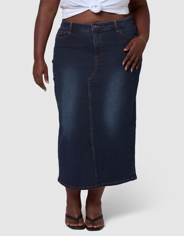 Indigo Tonic - Raven Denim Midi Skirt