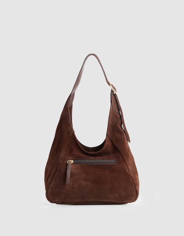 Evity - Alexa Leather Small Suede Hobo Bag