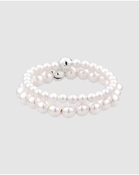 Elli Jewelry - Ring Set Pearl Jewelry Set 925 Sterling Silver