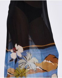 Minima Esenciales - Moonlit Palms Sheer Maxi Dress with Detachable Skirt