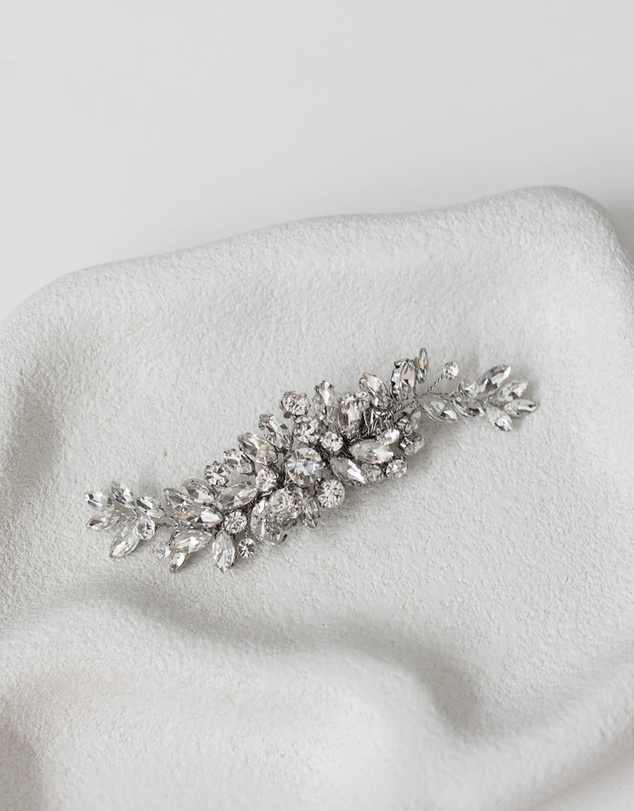 The White Collection - Celine - Crystal Detail Silver Bridal Hair Piece