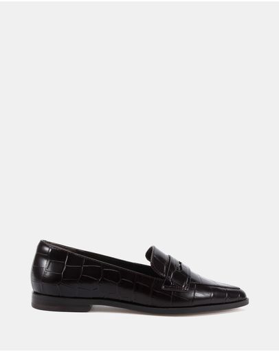 Dark Brown Croc Leather