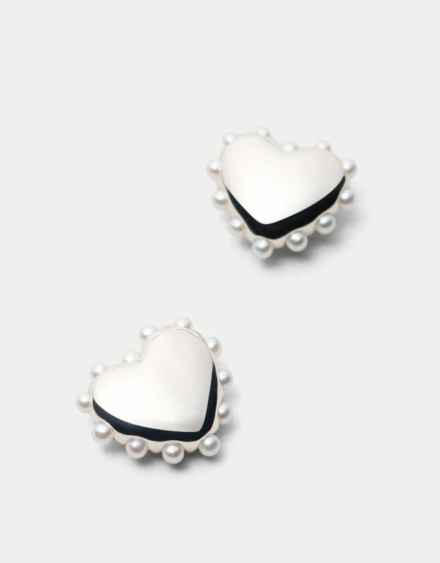 MIMCO - Adore Heart Stud Earrings - Silver