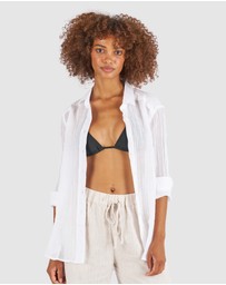 CAMIXA - Crinkle Oversized Linen Shirt