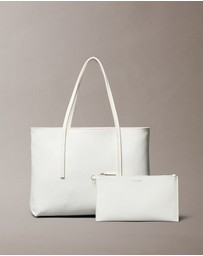 Calvin Klein - Allover Monogram Logo Small Tote Bag with Pouch