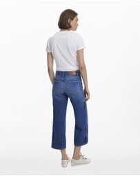 Desigual - Embroidered culotte jeans