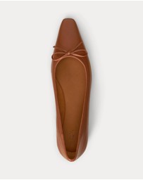 Polo Ralph Lauren - Pointed Leather Ballet Flats - Women's