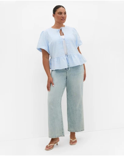 City Chic - Jolie Mini Gingham Top