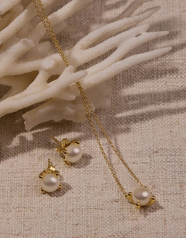 Najo - Moana Yellow Gold Pearl Necklace