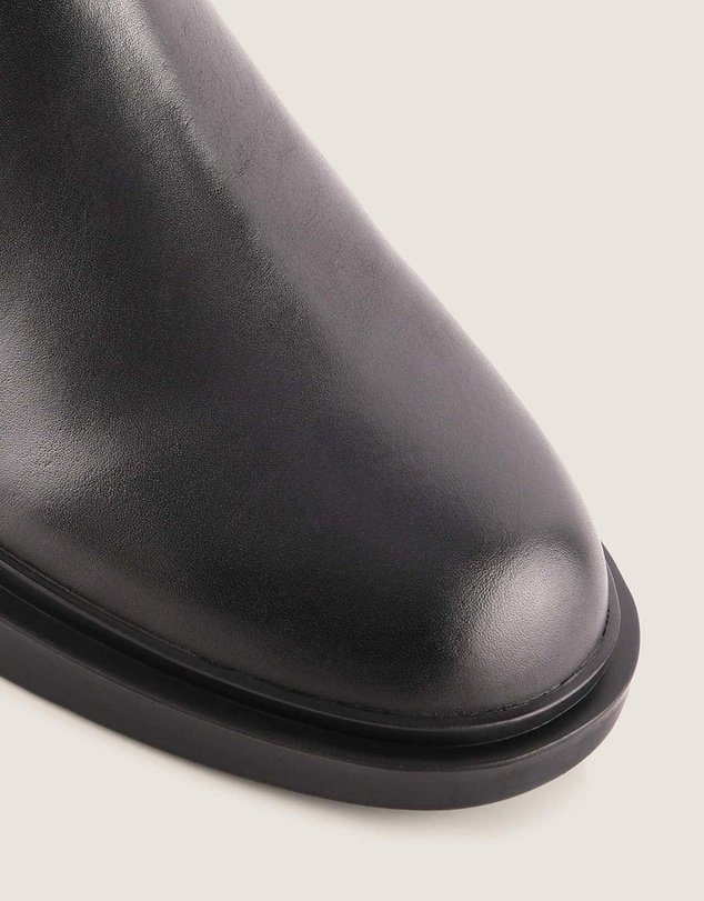 Shelly Shen - Harper Flat Ankle Boots Black Leather