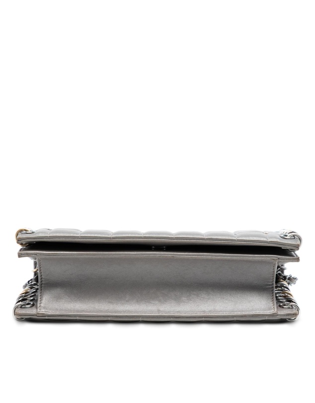Pre-Loved by Azura Reborn - Pre-Loved Small Lambskin Chocolate Bar CC Piercing Studded Chain Flap