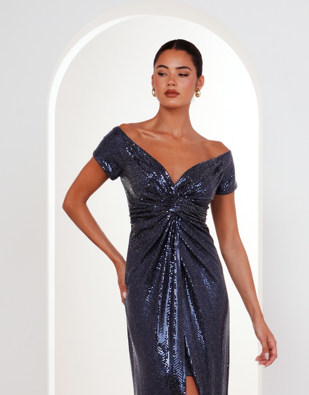 Pilgrim - Raven Off Shoulder Twist Gown