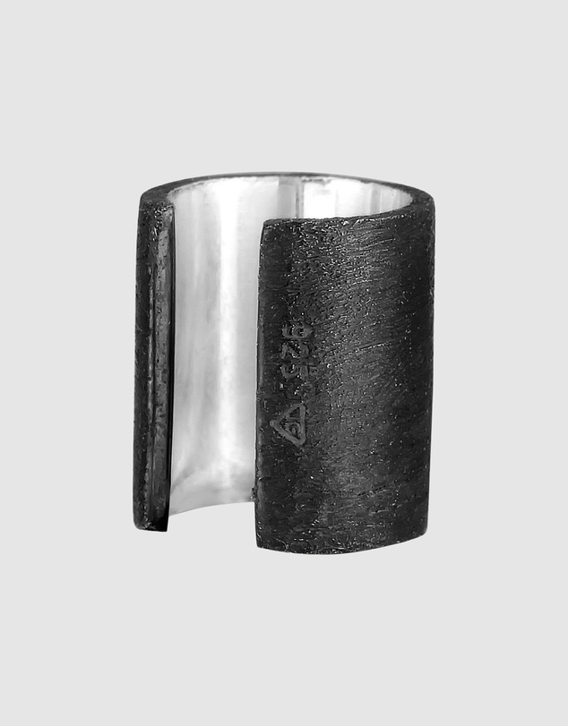 Kuzzoi - ICONIC EXCLUSIVE - Earrings Earcuff Basic Brushed in 925 Sterling Silver Oxidised