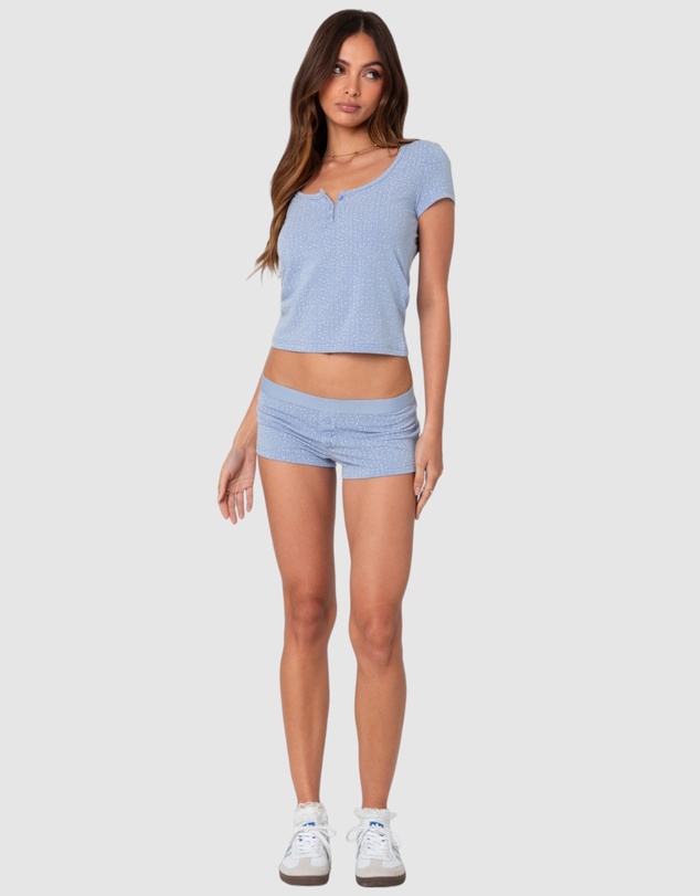 EDIKTED - Lorelei Printed Pointelle Shorts