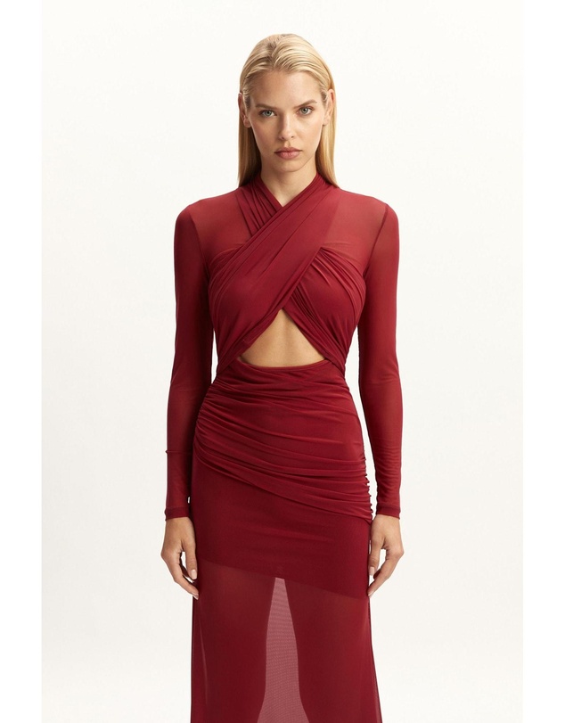 Bardot - Veria Wrap Mesh Maxi Dress