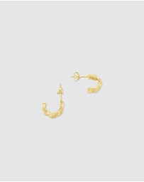 Ichu - Curved Mini Hoops Gold