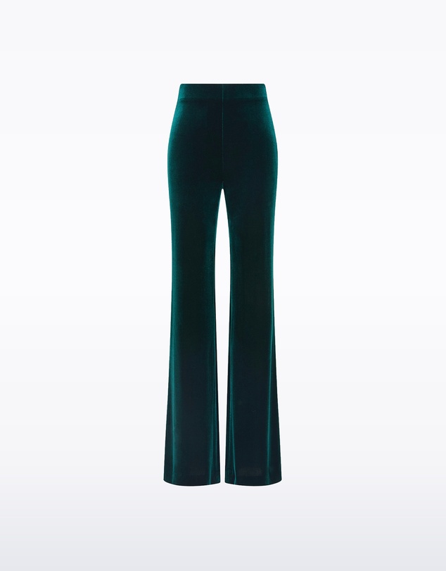 Carla Zampatti - Hunter Green Velvet Wide Leg Pant