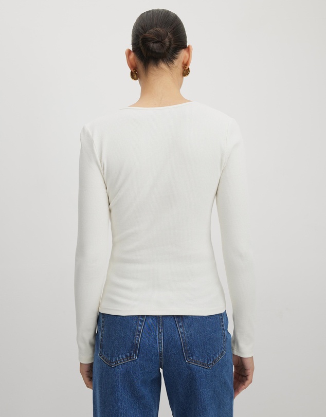 AERE - Jye Scoop Neck Long Sleeve T-Shirt