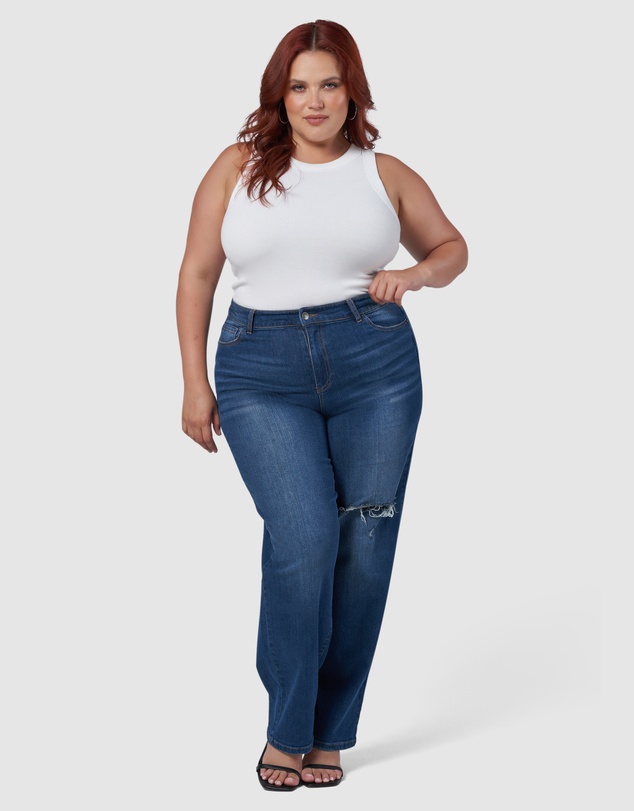 Indigo Tonic - Ruby Straight Leg Distressed Jean