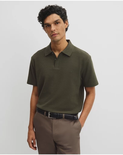 Country Road - Short Sleeve Waffle Button Polo
