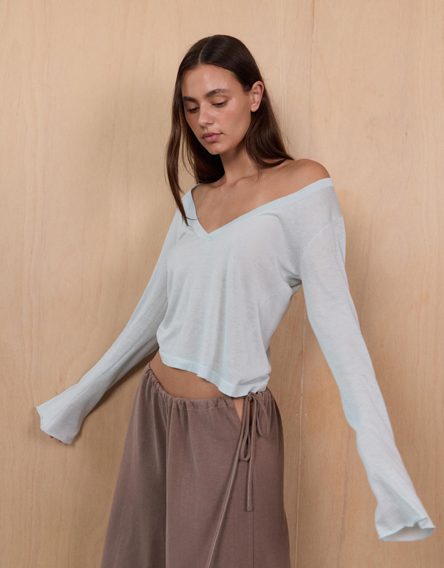 Pinky & Kamal - Knit LS V-Neck Jersey