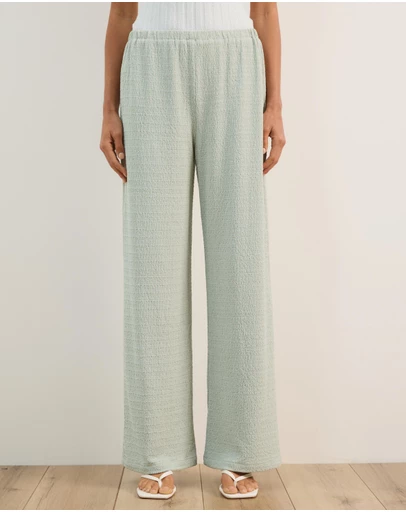 Atmos&Here - Alba Textured Wide Leg Pants