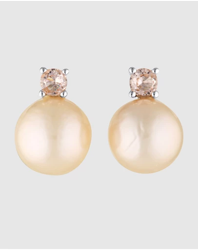 Georgini - Noosa Pink Freshwater Pearl And Morganite Cubic Zirconia Earrings Silver