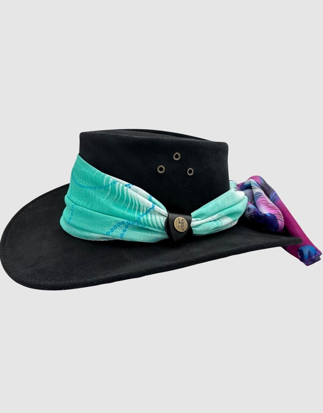 Jacaru - Jacaru 1020 Jillaroo Suede Leather Hat with scarf