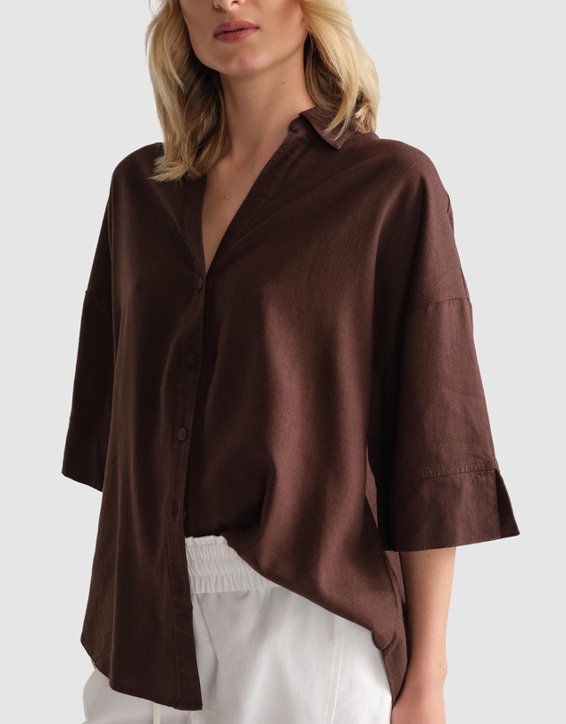 Decjuba - D-Luxe Linen Blend 3/4 Shirt