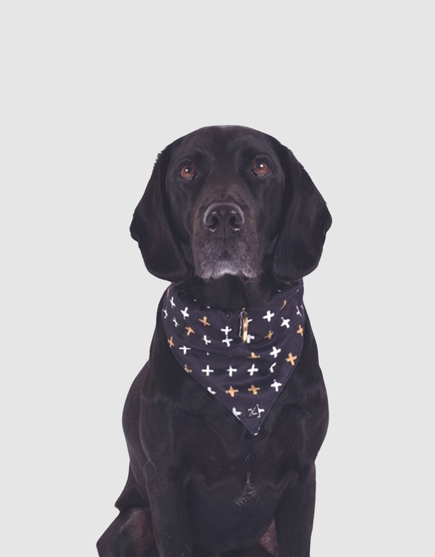 Mog & Bone - Dog Bandana - Black Metallic Cross Print
