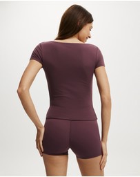 Cotton On Body Active - Ultra Soft Square Neck Fitted T-Shirt