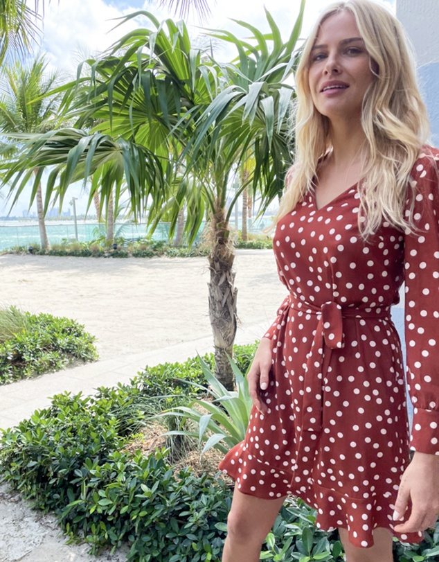 Sosandar - Polka Dot Belted Shift Dress