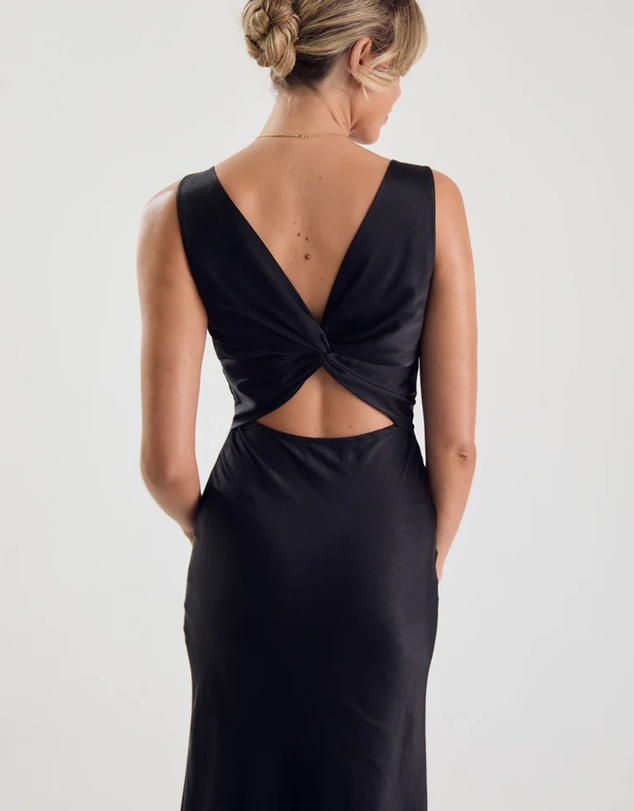 Six Stories - Twist Back Satin Bridesmaid Dress