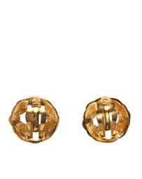 Pre-Loved by Azura Reborn - Pre-Loved Gold Plated CC Round Clip On Earrings