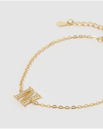 Izoa - Crystal Letter N Bracelet