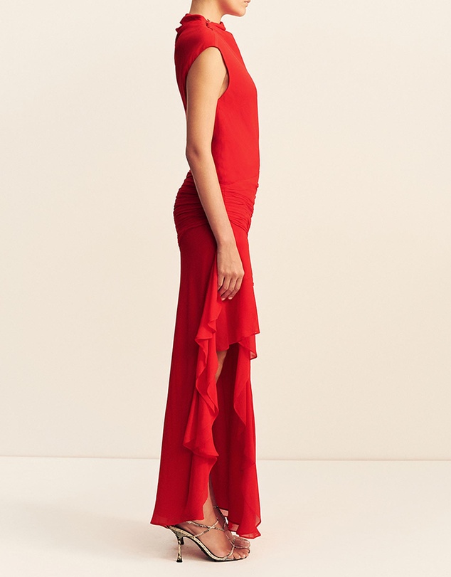 Shona Joy - Amina High Neck Ruffle Maxi Dress