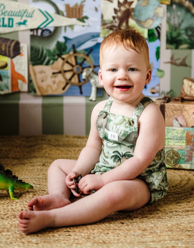 Fleur Harris - 'Prehistorica' Brontis Romper in Olive Leaf