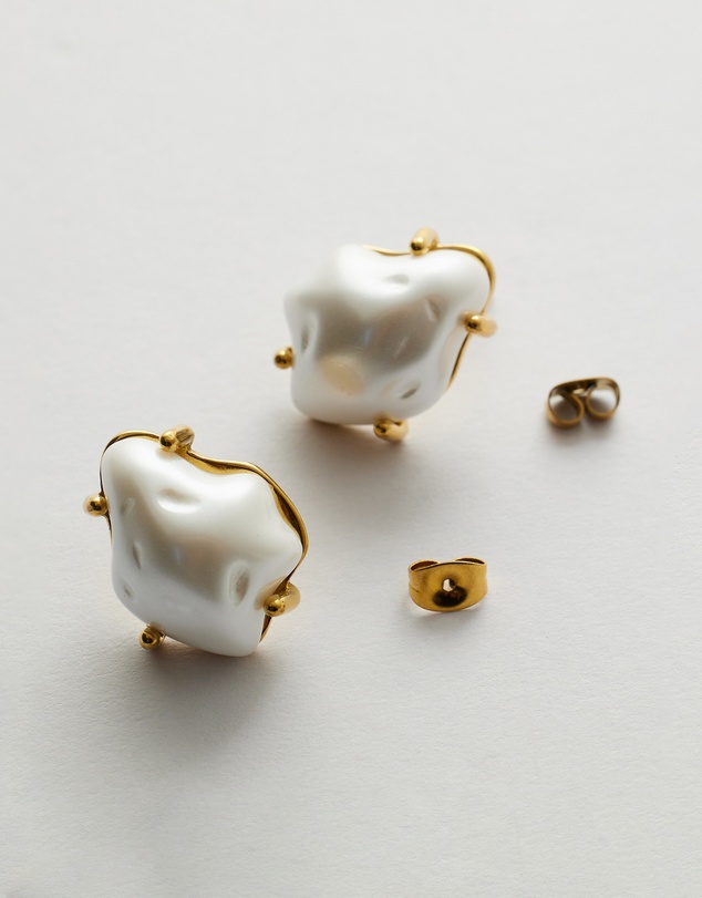 Moira Hughes - The White Label - Goldie Pearl Studs