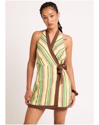 Subtitled - Avalon Halter Wrap Mini Dress